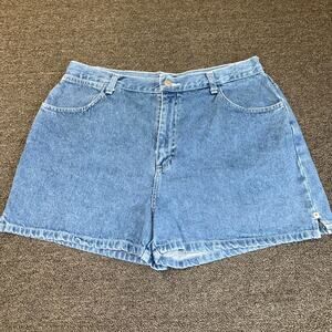 Vintage The Blues Denim Shorts Women's 16 Blue Medium Wash High Rise 3" Inseam